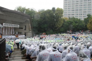 10月２日に開催されたＪＡ全中集会。雨が降りしきる中、全国から農林水産業関係者約3500人が集まった。（撮影／編集部）