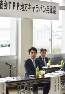 ＴＰＰ地方キャラバンに出席する小泉進次郎農林部会長。（撮影／横田一）